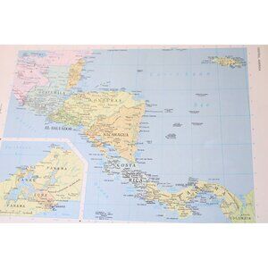 Central America Cosmopolitan Atlas Map Vintage 91632
